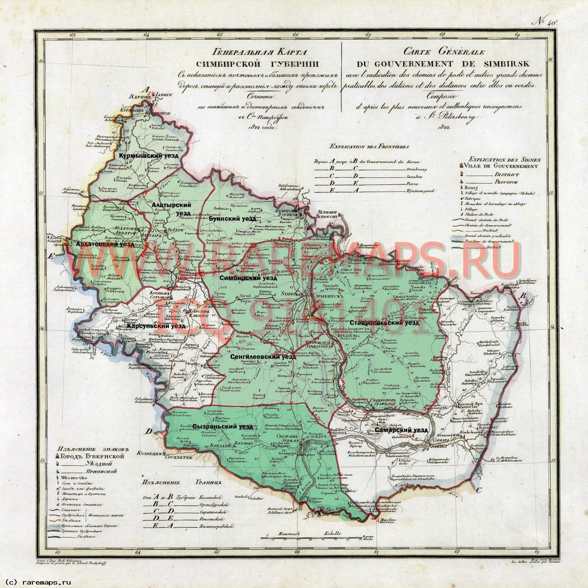 Карта Менде Симбирской Губернии