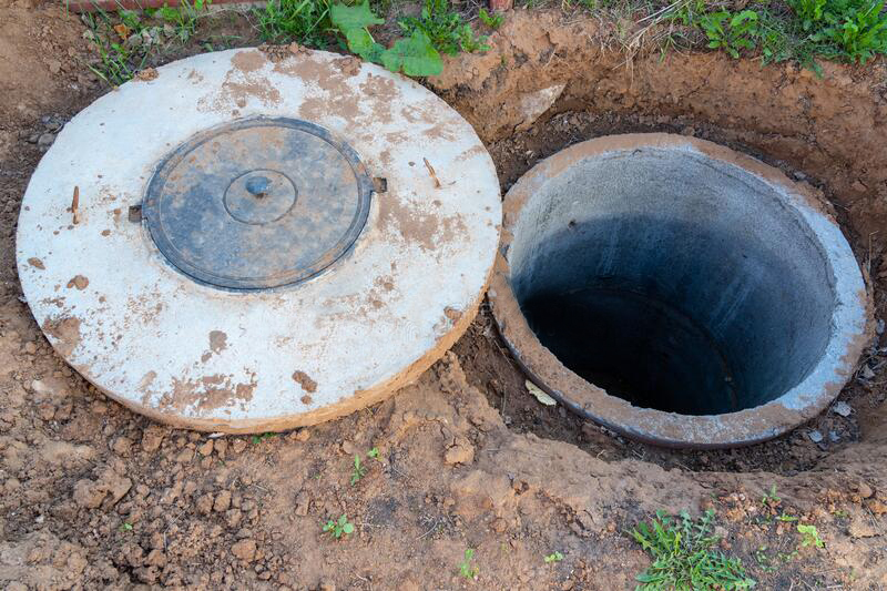well made concrete rings cover plastic hatch home drainage system construction sanitary septic tank well made 221917086